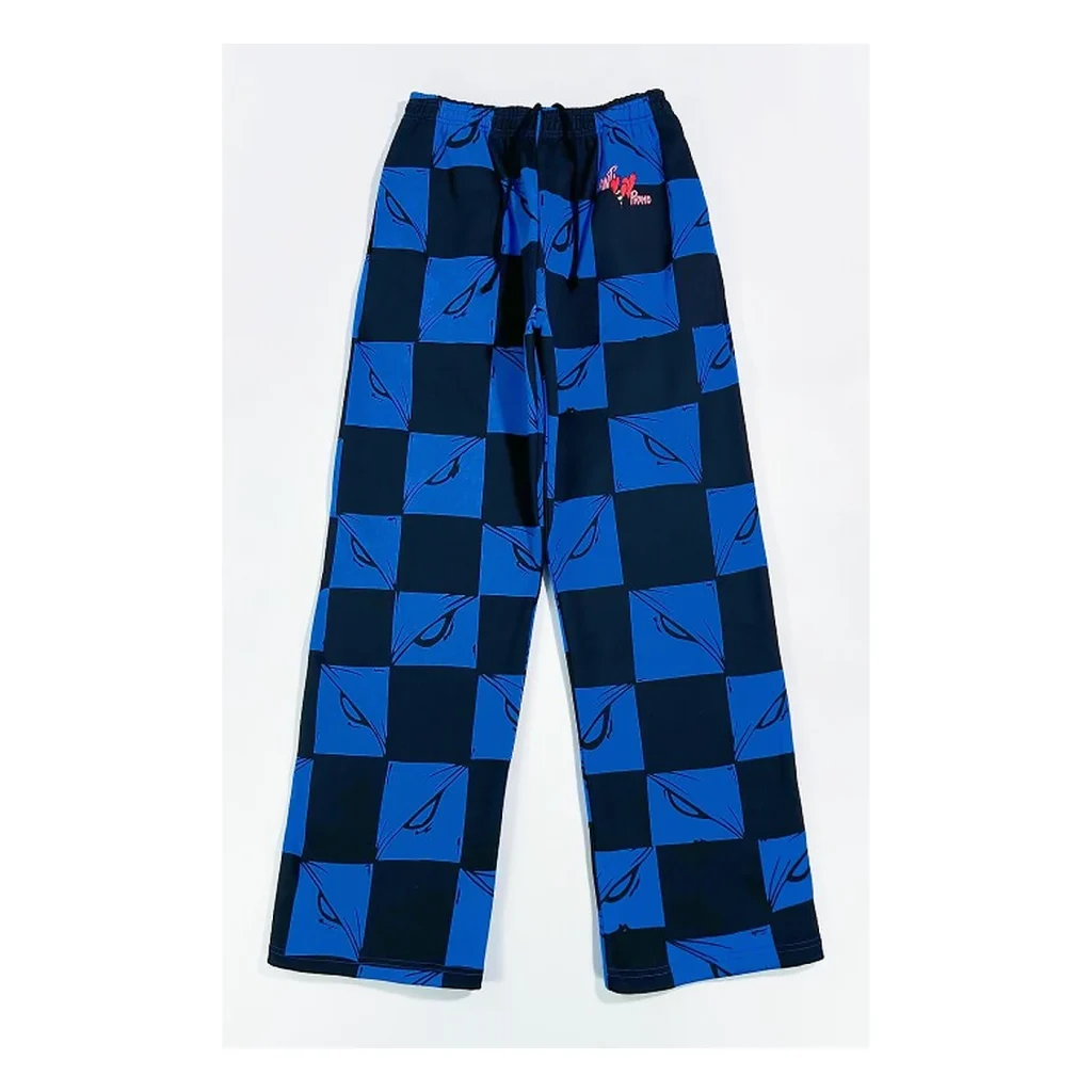MATTY BOY ANTI PROMO BLUE & BLACK CHECKERBOARD HEART WIDE-LEG STRAIGHT-LEG RELAXED SWEATPANTS - product image 2
